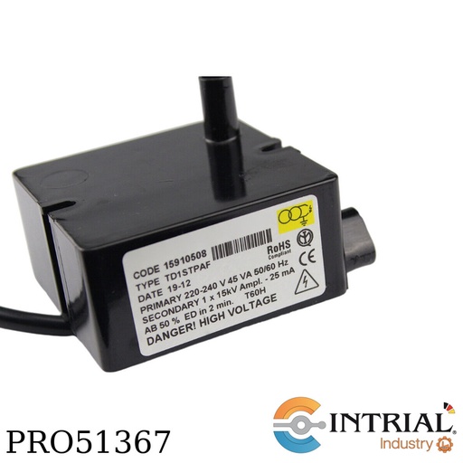 [TD1STPAF(15910508)] ​IGNITION TRANSFORMER BRAHMA 230V, 45VA, 50/60HZ