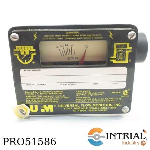 [SH-CSB9GM-6-700V.9-A2WU-1D-1D] INTERRUPTOR DE FLUJO UFM