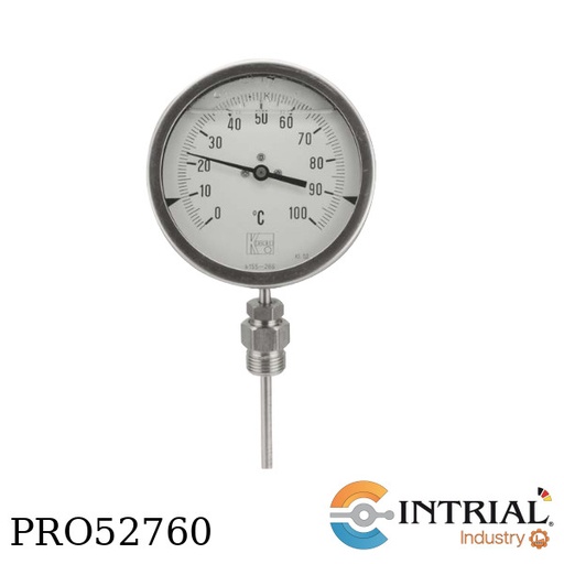 [TBE-2-1-CXX-9B-9-C40(S=380mm)] BIMETALLIC THERMOMETERS (S= 380 mm) KOBOLD [TBE-2]:  Housing material, st. st. Accuracy (DIN 16203),