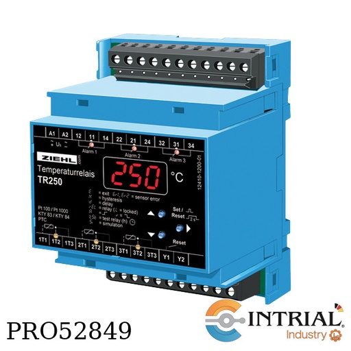 [TR250] TEMPERATURE RELAY ZIEHL Measuring and monitoring range, -199...+850 °C