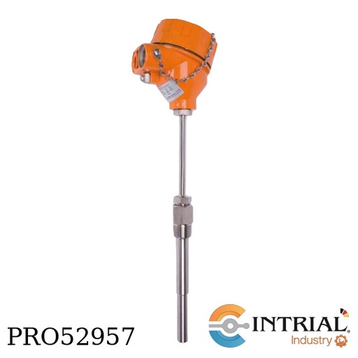 [TWL-0000-N-DA97-0(307mm)] Thermowells for Temperature Sensors Kobold 1/2" NPT male, 307 mm, ANSI-flange 2" 600 lbs