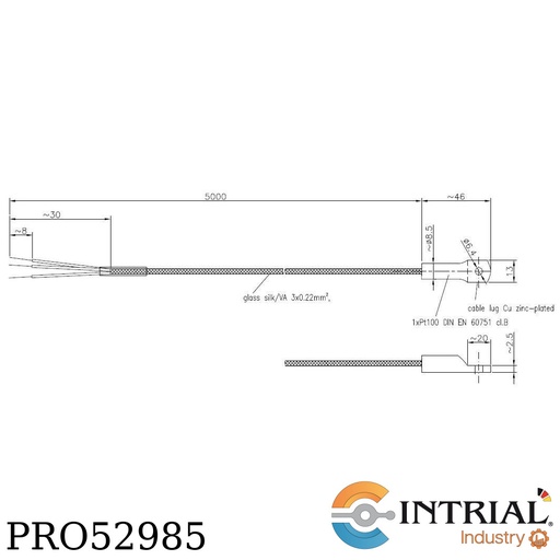 [PRO52985] Cable lug sensor M6 with 10 meters cable