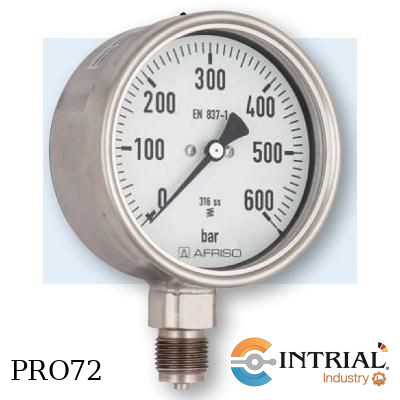 [RF63Ch,D902(86374902)(0to250bar/0to] Manometro 2 1/2' Inf. Acero  (0 a 250 bar / 0 a 3625 psi)