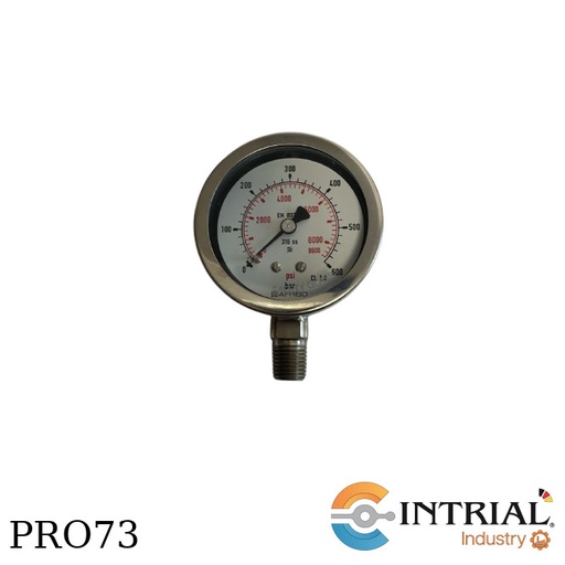 [RF63Ch-D902(86376902)(0-600bar)] Manometro 2 1/2 Pulg  Inf. Acero (0 a 600 bar / 0 a 8700 psi)