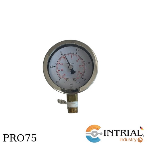[RF63,D901(86280901)-1to1.5bar/-30&amp;am] Manometro 21/2", Inf bronce, 1/4"NPT,  -1to1.5bar