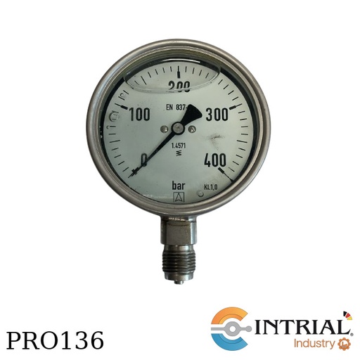 [RF100CH,D802(85223802)(0to400bar)] Manometro 4", inf G 1/2" (0 a 400 bar)