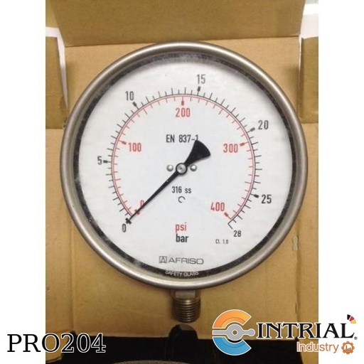 [RF160Ch,D902(86699402)(0a400psi/bar)] Manometro 6'' Inf. Acero, 400 psi