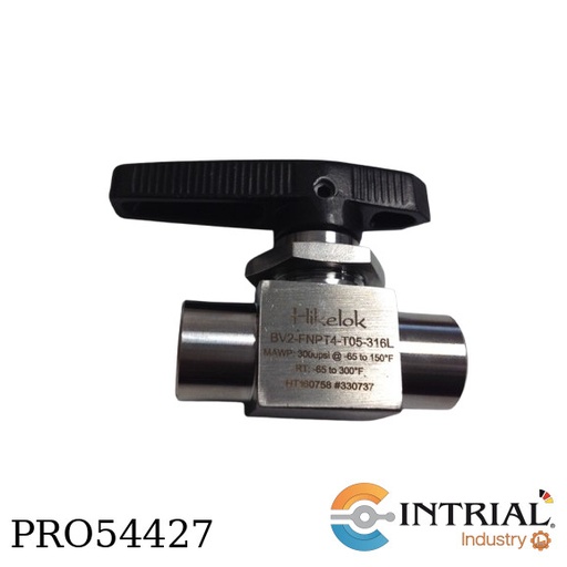 [BV2-FNPT4-T05-316] Valvula de Bola SS 1/4 FNPT 316SS 3000 Psi HIKELOK