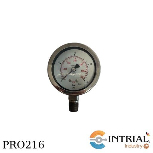 [RF63Ch,D902(86370902)] Manometro 2 1/2'' Inf. Acero (0 a 40 bar / 0 a 580 psi)