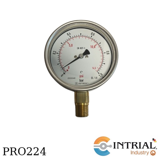 [RF100,D401(86522401)] Manometro 4" inf 0 a 1 bar, 1/2" npt bronce