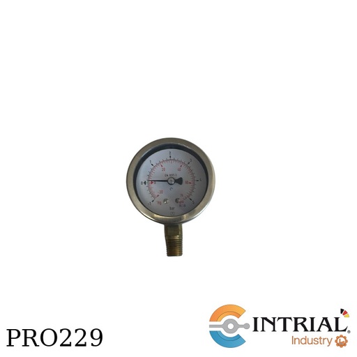 [RF63,D901(86282901)(-1to5bar/-30&amp;amp] Manómetro tipo Bourdon  (-1 to 5 bar)(-30" Hg to 0)(0 to 72.5 psi)(bar, hg, psi) , Diámetro de Carca