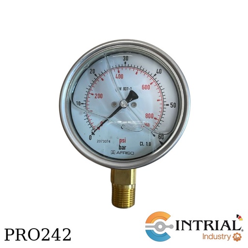 [RF100,D401(86530401)] Manometro 4'' Inf. Bronce  (0 a  60 bar / 0 a  860 psi)