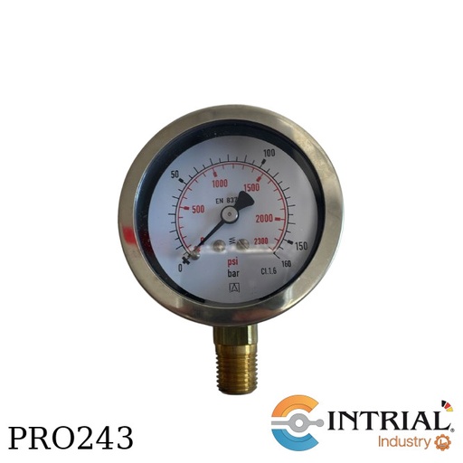 [RF63,D901(0-160bar/psi)] Manometro tipo Bourdon 160 bar