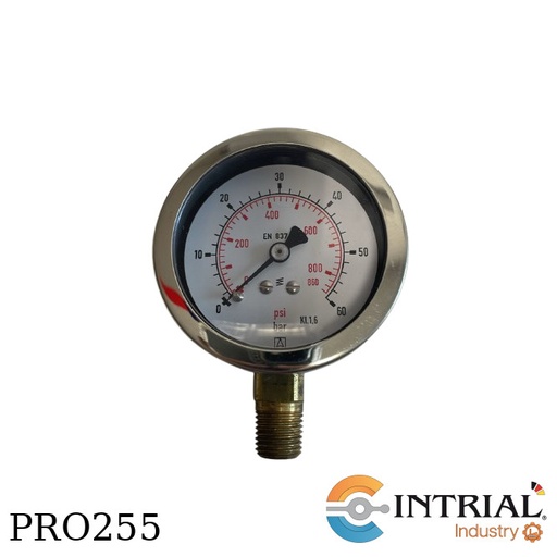 [RF63,D901(86272901)(0to60bar)] Manometro 2 1/2'' Inf. Bronce, 60 bar