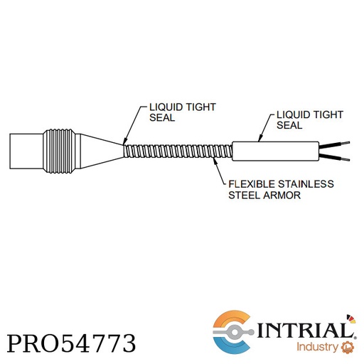 [9334-111-0020-0025] CABLE, SPLASHPROOF RUBBER BOOT WITH STAINLESS STEEL ARMOR, 2 PIN PUSH, CONFIGURED PART METRIX 9334-1