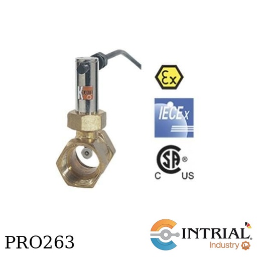 [PSR-11-206-R20-U-6] Paddle Flow Monitor for Liquids PSR, 7.7-13.4 L/min, Brass, G 3/4", Cable 4.0 mts
