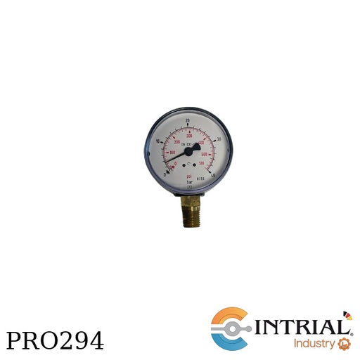 [RF63,D101(85118101N2Z069)] Manómetro tipo Bourdon, 0-40 bar/psi, Conexión INFERIOR, 1/4 " NPT, Diámetro de Carcasa 2 1/2"(63mm)