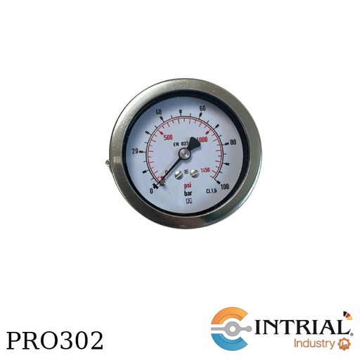 [RF63,D951(86030951)(0to100bar/0to14] Manometro 2 1/2'' Post. Bronce  (0 a 100 bar / 0 a 1450 psI)