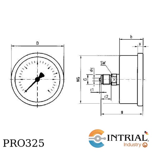 [RF63,D951(85119951)] Manometro 2 1/2" Post Bronce 60 bar/870 psi