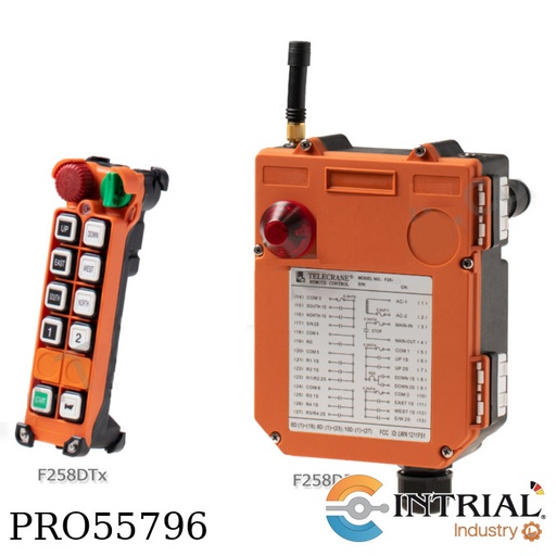 [F258DTR] RADIO REMOTE CONTROLLER TELECRANE (1Tx+1Rx) – 220 VAC  916 to 928 MHz Bands  / IP-65