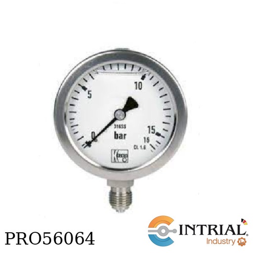 [MAN-RF76-C5-M33-TN] All Stainless Steel- Pressure Gauges with Bourdon Tube KOBOLD 0...400 bar 1/2" NPT 2 SPDT