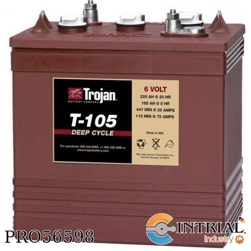 [T-105PLUS] BATERIA TROJAN 6 V 225 AH @ 20 Hr