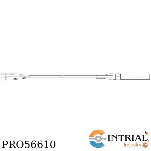 [PT100-VETROTEX] SENSOR DE TEMPERATURA PT-100Ω DE 3 HILOS CON CABLE VETROTEX INTRIAL 0…400°C  0.00385 (Ohms/ Ohms/ °C