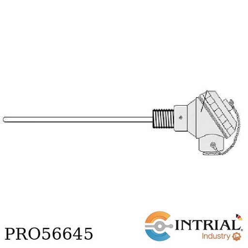 [4N-1XPT1004W-D6-L150-SS316-R1/2NPT] SENSOR DE TEMPERATURA (RTD) PT-100Ω DE 4 HILOS CON CABEZAL  INTRIAL -70° C @ 200° C. 6mm x (L)150mm.