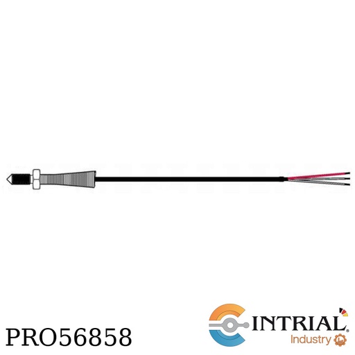 [PT100-3H-D5-L90-M8-3M-TF] SENSOR DE TEMPERATURA (RTD) PT-100Ω DE 3 HILOS CON ROSCA M8 INTRIAL -200…200°C. M8 x 20mm