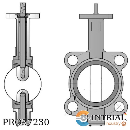 [200W] CONCENTRIC BUTTERFLY VALVE ATHENA 6" 16 bar 290 NM
