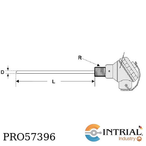 [4N-1XPT100420mA-3W-D8-L50-SS316-RM16] SENSOR DE TEMPERATURA (RTD) PT100Ω CON TRANSMISOR DE 4-20mA INTRIAL -70° C @ 200° C 1/2” NPT. -40…+8