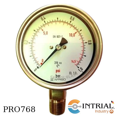 [RF100Ch-D402(85210402N4Z069)(0-1bar)] Manometro 4'' Inf. Acero (0 a 1 bar / 0 a 14.5 psi)