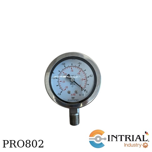[RF63CH,D902(86321902)(-1TO0BAR/-30TO] Manometro; Inferior, 63mm; -1 to 0 bar