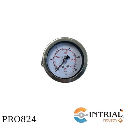 [RF63,D951(86027951)(0To25Bar/0To3] MANOMETRO 2 ½” Post. BRONCE (0 a 25 bar / 0 a 370 psi)