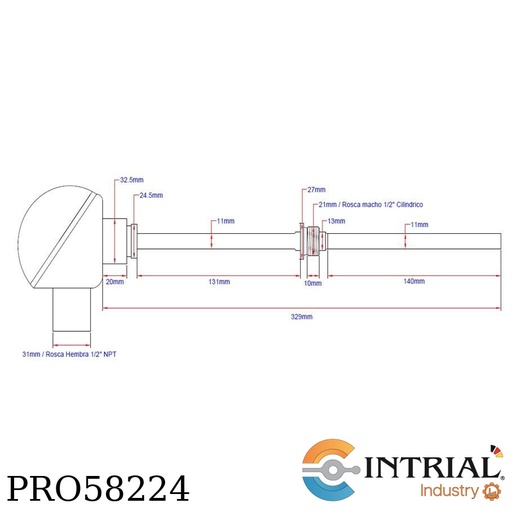 [PRO58224] SCREW-IN RESISTANCE THERMOMETER INTRIAL PRO58224