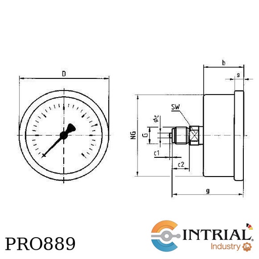 [RF63,D951(86026951)(0a16bar/230psi)] MANOMETRO 2 1/2" inf bronce 1/4 npt (0 TO 16 BAR/0 TO 230 PSI)