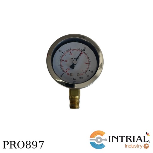 [RF63,D901(86279901)] Manometro 2 1/2" Bronce 1/4 npt (-1 to 0.6 bar)