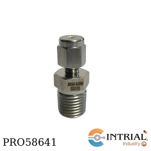 [FTII-100-18OD-M-14-NL] Tubing Fitting Inox Racor Recto (D-MT)