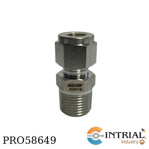 [FTII-100-38OD-M-38-NL] Tubing Fitting Inox Racor Recto (D-MT)