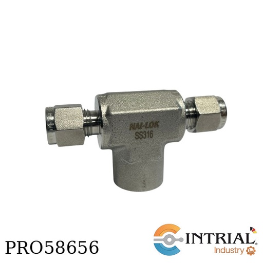 [FTII-270-14OD-F-14-NL] Tubing Fitting Inox Union Tee (D-D-FT)