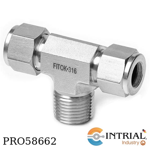 [FTII-260-18OD-M-14-NL] Tubing Fitting Inox Union Tee (D-D-MT)