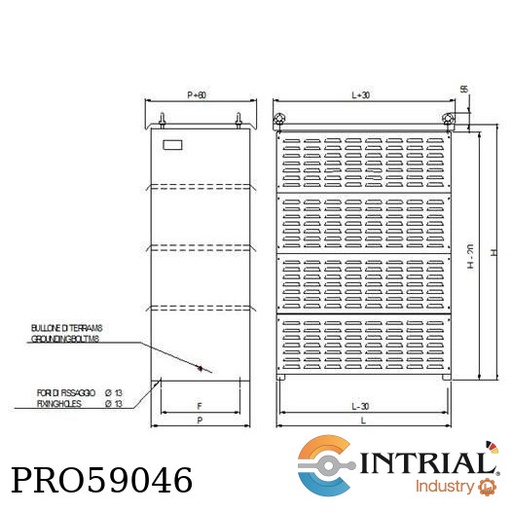 [R190895-1] RESISTENCIA TELEMA 5,4 OHM - 55 kW  F= 384mm  L= 850mm  P= 480mm  H= 1340mm Peso, 130kg