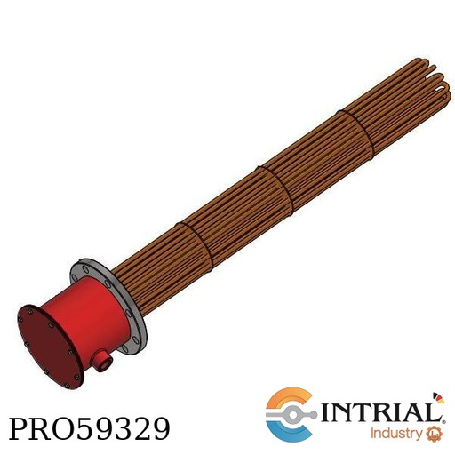 [PRO59329-60KW] RESISTENCIA DE INMERSIÓN DE 12 ELEMENTOS CON BRIDA INTRIAL 220/380 V 2 fase 60 kW 6" 1200 mm