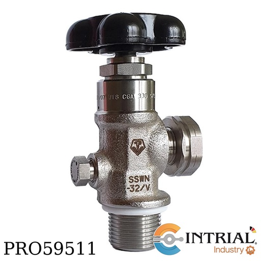 [S32S3U18X660SW432CPEWP139-5732] Wheel operated SS diaphragm gland seal valves, CGA 660