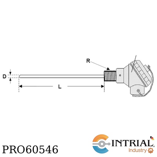 [PRO60546] SENSOR DE TEMPERATURA (RTD) PT-100Ω DE 3 HILOS CON CABEZAL INTRIAL 4N-1XPT1003W-D6-L150-SS316-R1/2”N