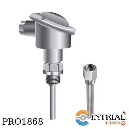 [PTS-635-0065+THI-950-0064] Pt-100, 1/4", 64.5mm, 1/2Npt, SS316; Thermowell