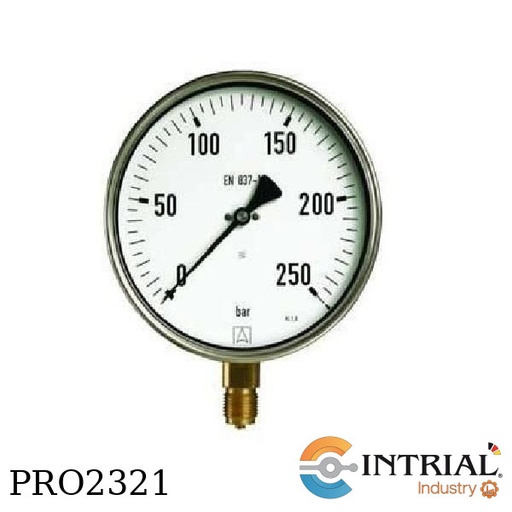 [RF100,D401(86534401)+(38141)] Manometro 4" Dial, inferior, bronce 1/2 npt 400bar