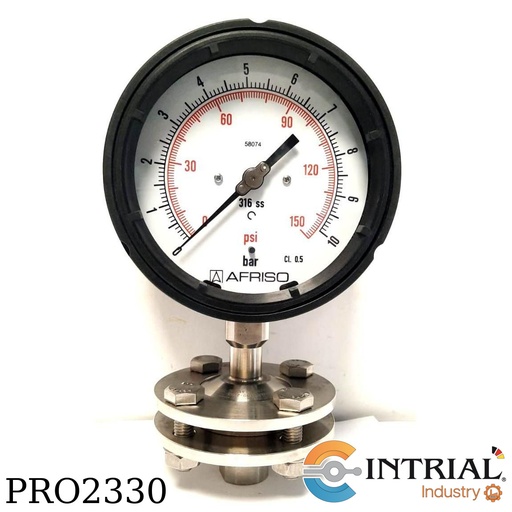 [RF130PG,D102(87915102)+MD30] MANOMETRO TIPO FENOLICO CON GLICERINA, 0 a 10 Bar, con sello