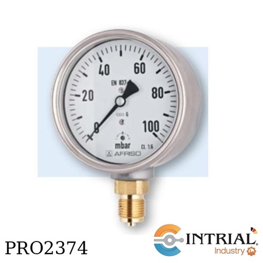 [RF100I,D411(0a60mca)] Manómetro tipo Bourdon   4” Post. Bronce (0 a 60 mca)