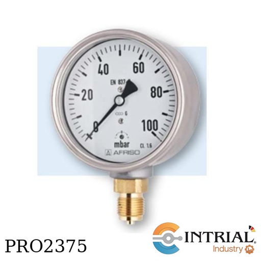 [RF100I,D411] Manometro 4" Post. Bronce  (-10 a 30 mca)